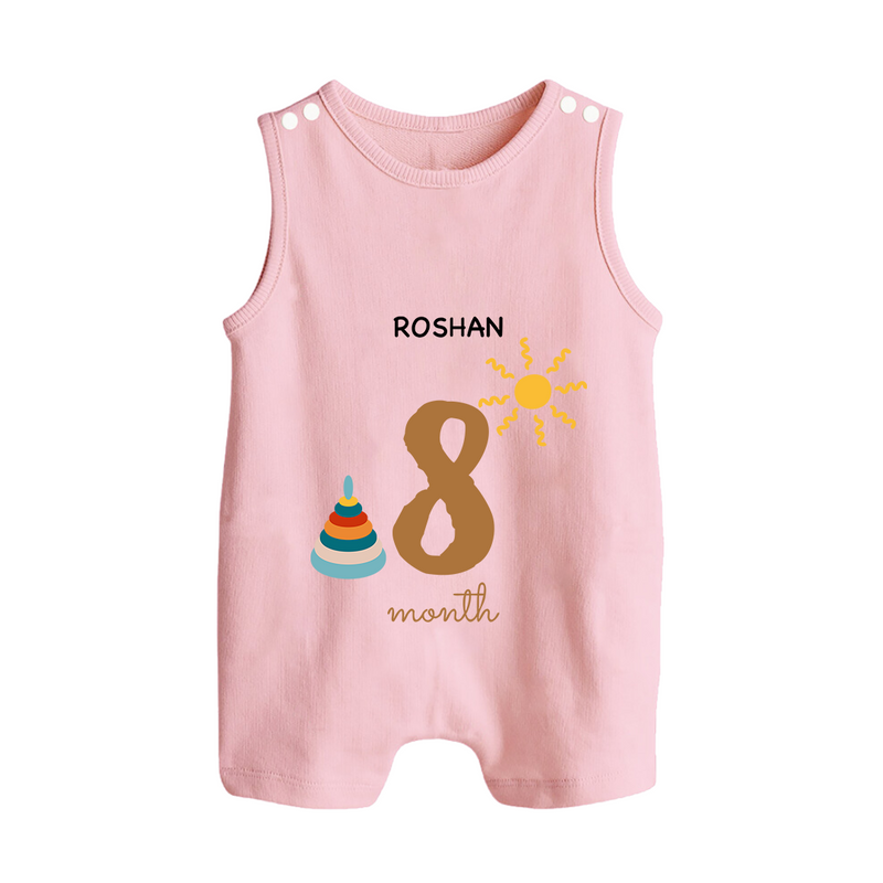 Celebrate Your Baby's Eighth Month With Our Uniquely Customized Baby Romper Suit, Designed For Precious Moments - BABY PINK - 0 - 5 Months Old (Chest 18")