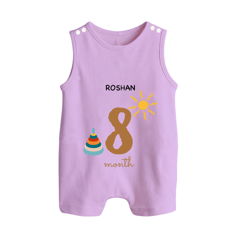 Celebrate Your Baby's Eighth Month With Our Uniquely Customized Baby Romper Suit, Designed For Precious Moments - LILAC - 0 - 5 Months Old (Chest 18")