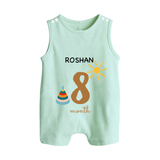 8 Month Old Baby Clothing | Custom Romper Suit/ Sleeveless Romper Design | Ideal for Gifting - MINT GREEN - 0 - 5 Months Old (Chest 18")