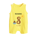 8 Month Old Baby Clothing | Custom Romper Suit/ Sleeveless Romper Design | Ideal for Gifting - PASTEL YELLOW - 0 - 5 Months Old (Chest 18")