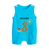 8 Month Old Baby Clothing | Custom Romper Suit/ Sleeveless Romper Design | Ideal for Gifting - SKY BLUE - 0 - 5 Months Old (Chest 18")