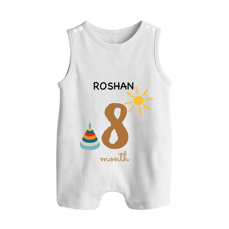 8 Month Old Baby Clothing | Custom Romper Suit/ Sleeveless Romper Design | Ideal for Gifting - WHITE - 0 - 5 Months Old (Chest 18")