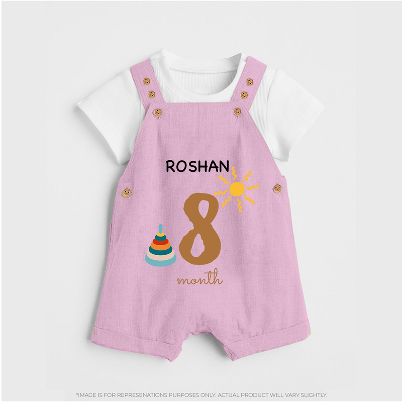 8 Month Old Baby Clothing | Custom Dungaree Set Design | Ideal for Gifting - BABY PINK - 0 - 5 Months Old (Chest 18")