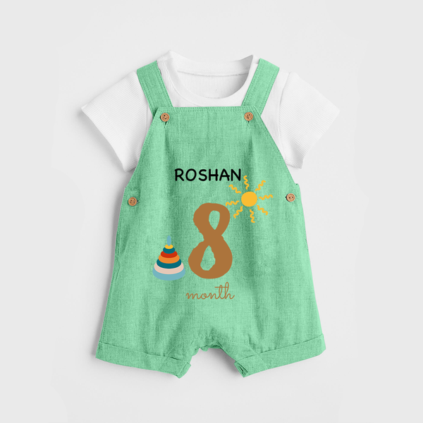 8 Month Old Baby Clothing | Custom Dungaree Set Design | Ideal for Gifting - GREEN - 0 - 5 Months Old (Chest 18")
