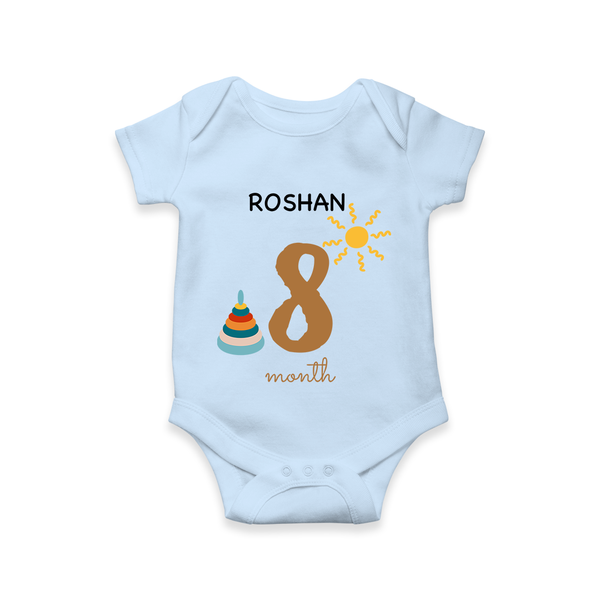 8 Month Old Baby Clothing | Custom Romper/Onesie Design | Ideal for Gifting - BABY BLUE - New Born (Chest 14")
