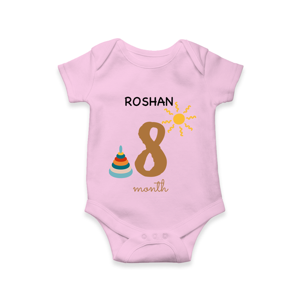 8 Month Old Baby Clothing | Custom Romper/Onesie Design | Ideal for Gifting - BABY PINK - New Born (Chest 14")