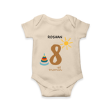 Celebrate Your Baby's Eighth Month With Our Uniquely Customized Baby Romper, Designed For Precious Moments - IVORY - 0 - 3 Months Old (Chest 16")