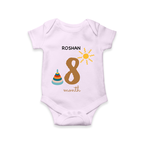 Celebrate Your Baby's Eighth Month With Our Uniquely Customized Baby Romper, Designed For Precious Moments - LILAC - 0 - 3 Months Old (Chest 16")