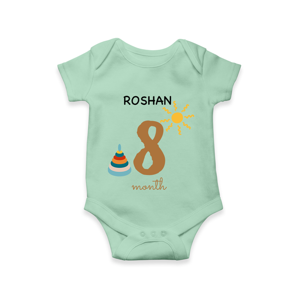 8 Month Old Baby Clothing | Custom Romper/Onesie Design | Ideal for Gifting - MINT GREEN - New Born (Chest 14")