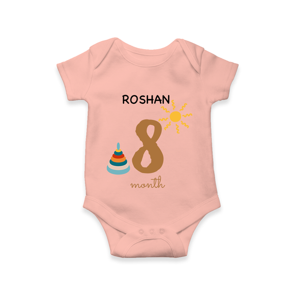 8 Month Old Baby Clothing | Custom Romper/Onesie Design | Ideal for Gifting - PEACH - New Born (Chest 14")
