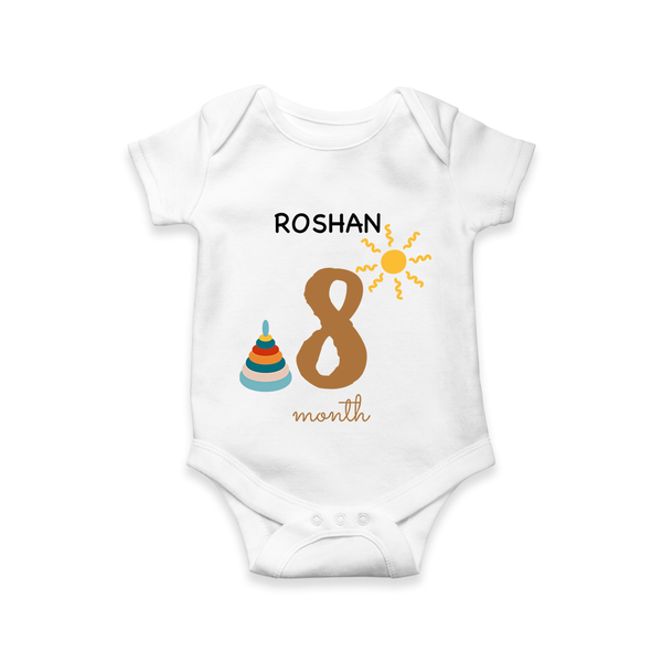 8 Month Old Baby Clothing | Custom Romper/Onesie Design | Ideal for Gifting - WHITE - New Born (Chest 14")