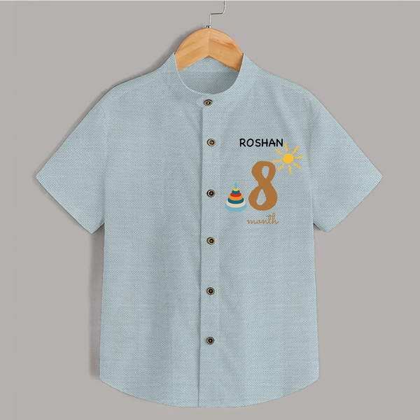 8 Month Old Baby Clothing | Custom Shirt Design | Ideal for Gifting - ARCTIC BLUE - 0 - 6 Months Old (Chest 23")