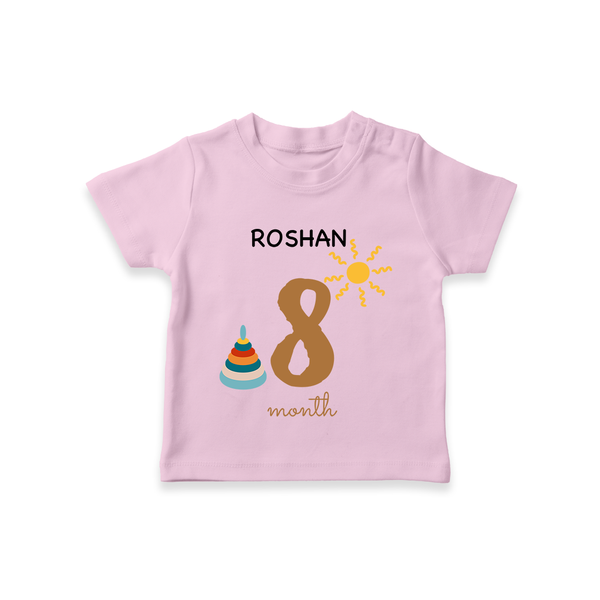 8 Month Old Baby Clothing | Custom T-Shirt Design | Ideal for Gifting - BABY PINK - 0-5 Months Old (Chest 17")