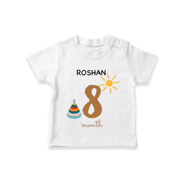8 Month Old Baby Clothing | Custom T-Shirt Design | Ideal for Gifting - WHITE - 0-5 Months Old (Chest 17")