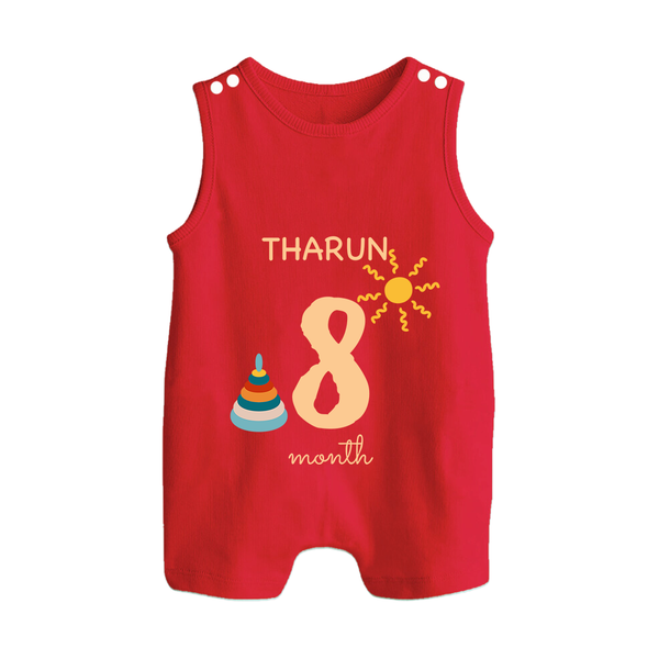 8 Month Old Baby Clothing | Custom Romper Suit/ Sleeveless Romper Design | Ideal for Gifting - RED - 0 - 5 Months Old (Chest 18")