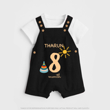 8 Month Old Baby Clothing | Custom Dungaree Set Design | Ideal for Gifting - BLACK - 0 - 5 Months Old (Chest 18")