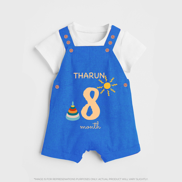 8 Month Old Baby Clothing | Custom Dungaree Set Design | Ideal for Gifting - COBALT BLUE - 0 - 5 Months Old (Chest 18")
