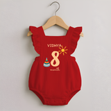 8 Month Old Baby Clothing | Custom Romper Frock Design | Ideal for Gifting - RED - 0 - 3 Months Old (Chest 19")