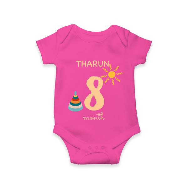 8 Month Old Baby Clothing | Custom Romper/Onesie Design | Ideal for Gifting - HOT PINK - New Born (Chest 14")
