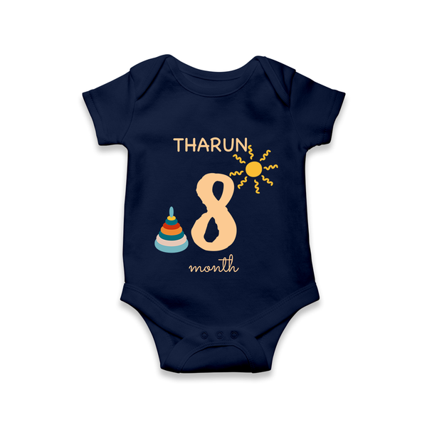8 Month Old Baby Clothing | Custom Romper/Onesie Design | Ideal for Gifting - NAVY BLUE - New Born (Chest 14")