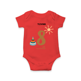 Celebrate The 8th Month Birthday Custom Romper, Personalized with your Baby's name