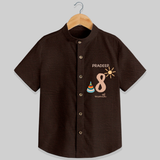 Celebrate The 8th Month Birthday with Custom Shirt, Personalized with your Baby's name - CHOCOLATE BROWN - 0 - 6 Months Old (Chest 21")