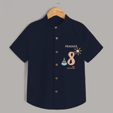 Celebrate The 8th Month Birthday with Custom Shirt, Personalized with your Baby's name - NAVY BLUE - 0 - 6 Months Old (Chest 21")