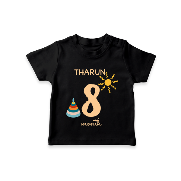 8 Month Old Baby Clothing | Custom T-Shirt Design | Ideal for Gifting - BLACK - 0-5 Months Old (Chest 17")