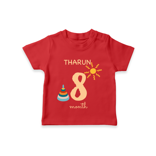 8 Month Old Baby Clothing | Custom T-Shirt Design | Ideal for Gifting - RED - 0-5 Months Old (Chest 17")