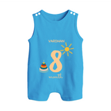 Celebrate Your Baby's Eighth Month With Our Uniquely Customized Baby Romper Suit, Designed For Precious Moments - ROYAL BLUE - 0 - 5 Months Old (Chest 18")