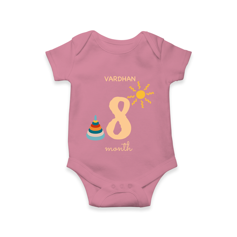 Celebrate Your Baby's Eighth Month With Our Uniquely Customized Baby Romper, Designed For Precious Moments - ONION - 0 - 3 Months Old (Chest 16")