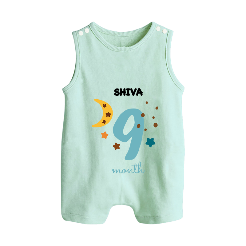 Celebrate Your Baby's Ninth Month With Our Uniquely Customized Baby Romper Suit, Designed For Precious Moments - MINT GREEN - 0 - 5 Months Old (Chest 18")