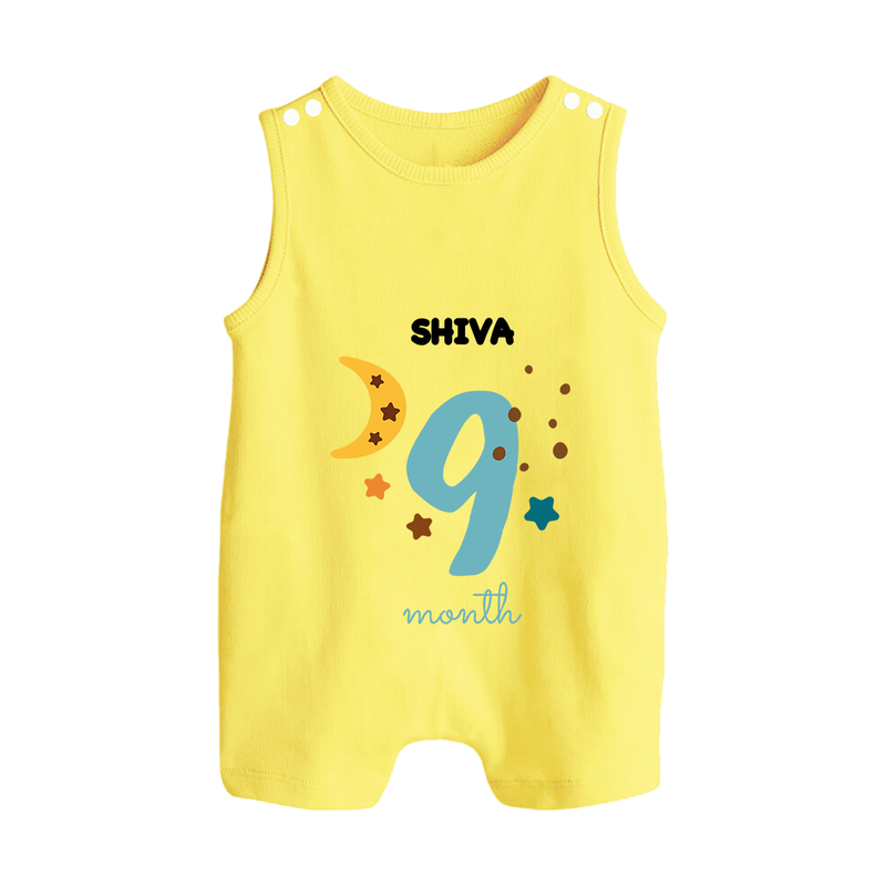 Celebrate Your Baby's Ninth Month With Our Uniquely Customized Baby Romper Suit, Designed For Precious Moments - PASTEL YELLOW - 0 - 5 Months Old (Chest 18")