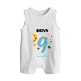 9 Month Old Baby Clothing | Custom Romper Suit/ Sleeveless Romper Design | Ideal for Gifting - WHITE - 0 - 5 Months Old (Chest 18")