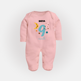 Celebrate Your Baby's Ninth Month With Our Uniquely Customized Baby Sleep Suit, Designed For Precious Moments - BABY PINK - New Born (Chest 7.5")