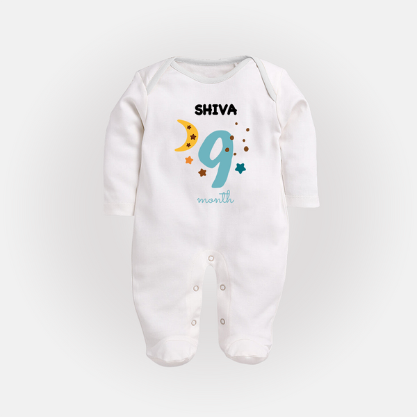 9 Month Old Baby Clothing | Custom Full Sleeve Bodysuit/ Sleep Suit/ Jumpsuit Design | Ideal for Gifting - WHITE - New Born (Chest 7.5")