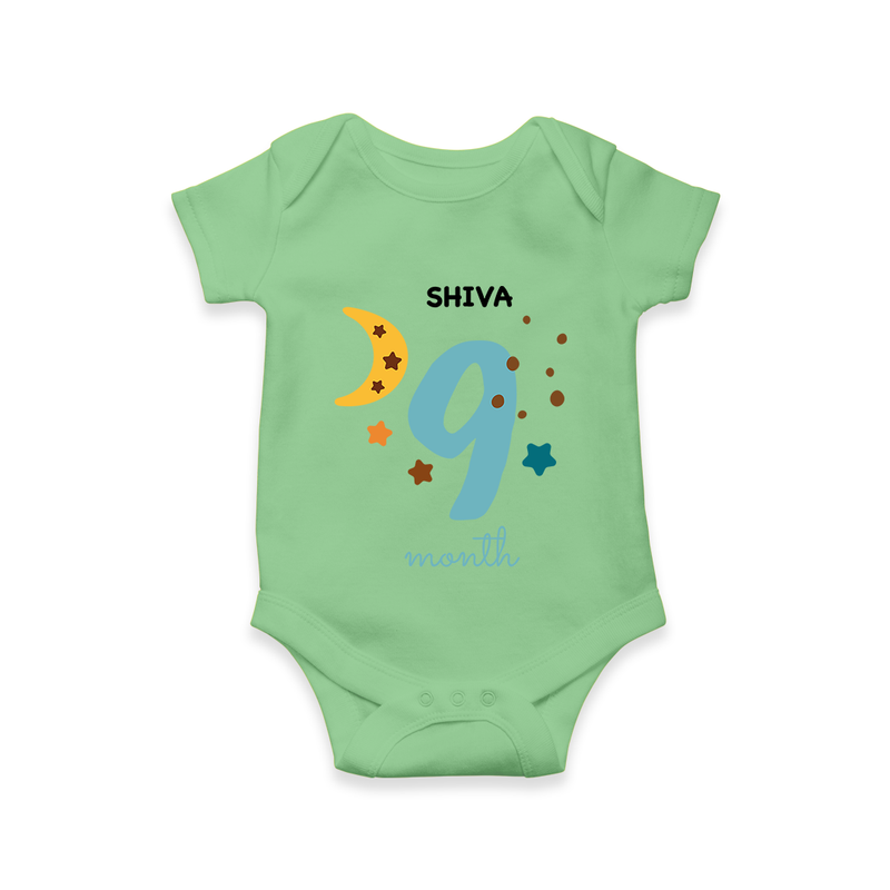 Celebrate Your Baby's Ninth Month With Our Uniquely Customized Baby Romper, Designed For Precious Moments - GREEN - 0 - 3 Months Old (Chest 16")