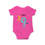 Celebrate Your Baby's Ninth Month With Our Uniquely Customized Baby Romper, Designed For Precious Moments - HOT PINK - 0 - 3 Months Old (Chest 16")