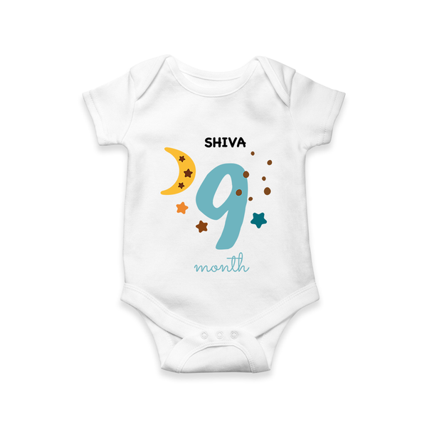 Celebrate Your Baby's Ninth Month With Our Uniquely Customized Baby Romper, Designed For Precious Moments - WHITE - 0 - 3 Months Old (Chest 16")