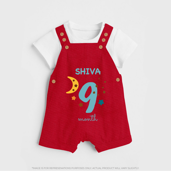 9 Month Old Baby Clothing | Custom Dungaree Set Design | Ideal for Gifting - RED - 0 - 5 Months Old (Chest 18")