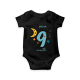 Celebrate Your Baby's Ninth Month With Our Uniquely Customized Baby Romper, Designed For Precious Moments - BLACK - 0 - 3 Months Old (Chest 16")