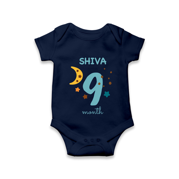 9 Month Old Baby Clothing | Custom Romper/Onesie Design | Ideal for Gifting - NAVY BLUE - New Born (Chest 14")