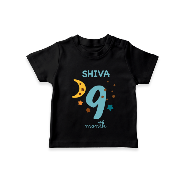 9 Month Old Baby Clothing | Custom T-Shirt Design | Ideal for Gifting - BLACK - 0-5 Months Old (Chest 17")