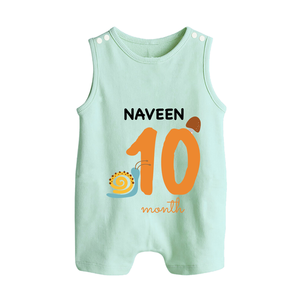 10 Month Old Baby Clothing | Custom Romper Suit/ Sleeveless Romper Design | Ideal for Gifting - MINT GREEN - 0 - 5 Months Old (Chest 18")