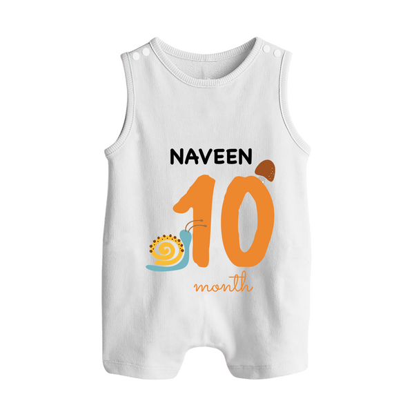 10 Month Old Baby Clothing | Custom Romper Suit/ Sleeveless Romper Design | Ideal for Gifting - WHITE - 0 - 5 Months Old (Chest 18")