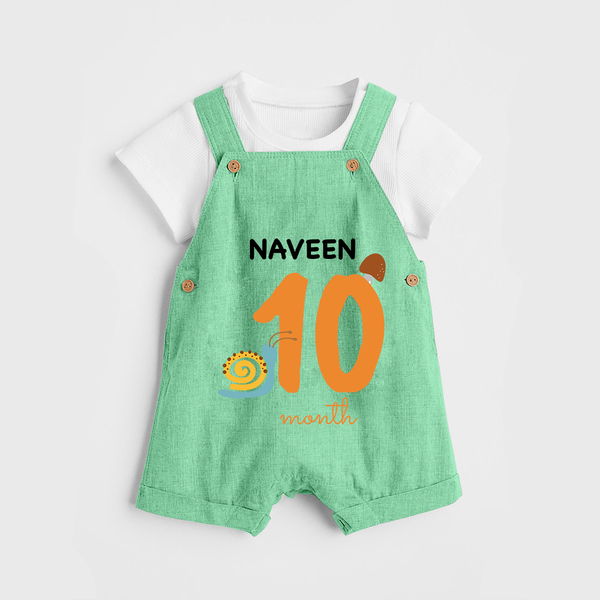 10 Month Old Baby Clothing | Custom Dungaree Set Design | Ideal for Gifting - GREEN - 0 - 5 Months Old (Chest 18")