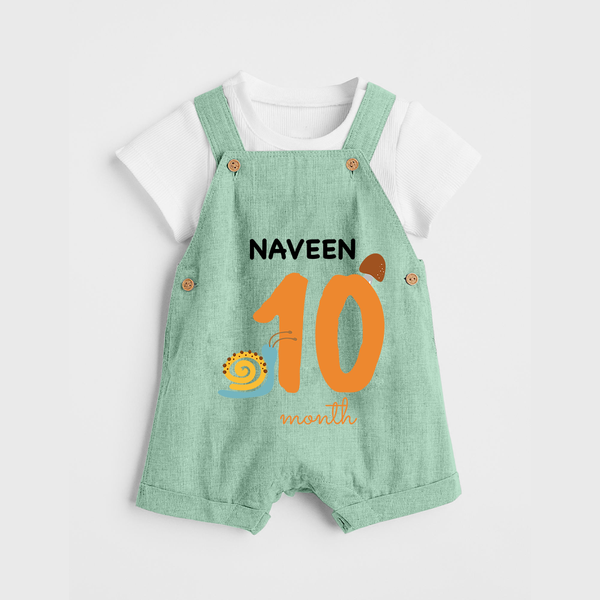 10 Month Old Baby Clothing | Custom Dungaree Set Design | Ideal for Gifting - MINT GREEN - 0 - 5 Months Old (Chest 18")