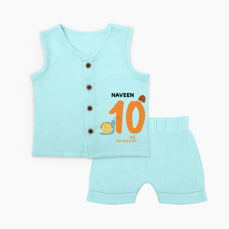 Celebrate Your Baby's Tenth Month With Our Uniquely Customized Baby Jabla Set, Designed For Precious Moments - BABY BLUE - 0 - 3 Months Old (Chest 9.8")