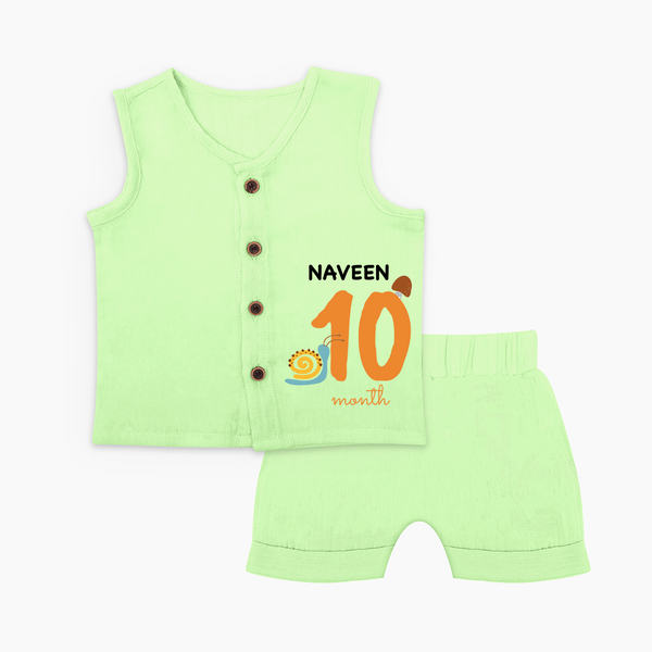 10 Month Old Baby Clothing | Custom Jabla Set Design | Ideal for Gifting - PASTEL GREEN - 0 - 3 Months Old (Chest 9.8")