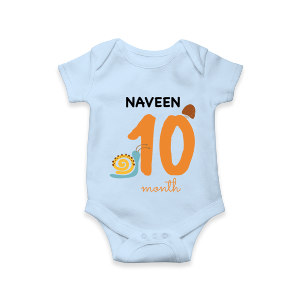 10 Month Old Baby Clothing | Custom Romper/Onesie Design | Ideal for Gifting - BABY BLUE - New Born (Chest 14")